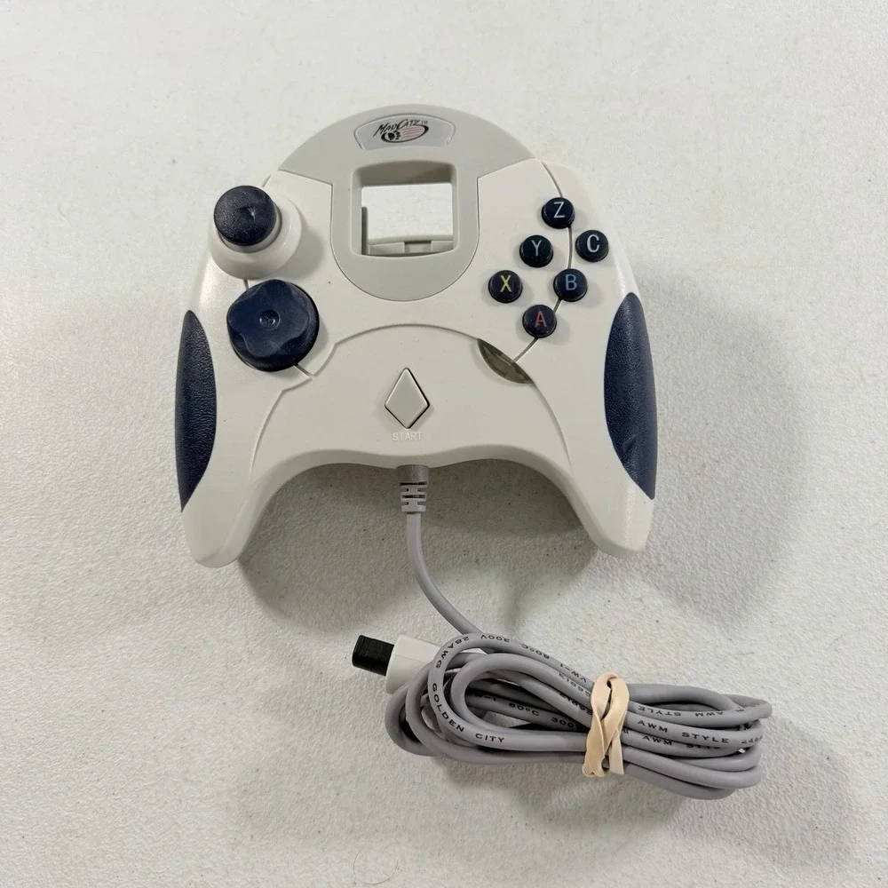 Mad Catz Sega Dreamcast Dream Pad Wired Controller White Blue TESTED WORKING